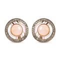 Mischen Rosa Quarz, Weißer Österreichischer Kristall Ohrringe  emailliert ca. 0,00 ct.
