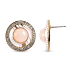 Mischen Rosa Quarz, Weißer Österreichischer Kristall Ohrringe  emailliert ca. 0,00 ct.