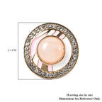 Mischen Rosa Quarz, Weißer Österreichischer Kristall Ohrringe  emailliert ca. 0,00 ct.