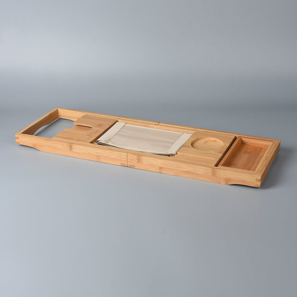 Badewanne Caddy Ablage aus Bambus, Größe 70x22 cm, Braun
