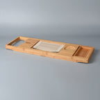 Badewanne Caddy Ablage aus Bambus, Größe 70x22 cm, Braun