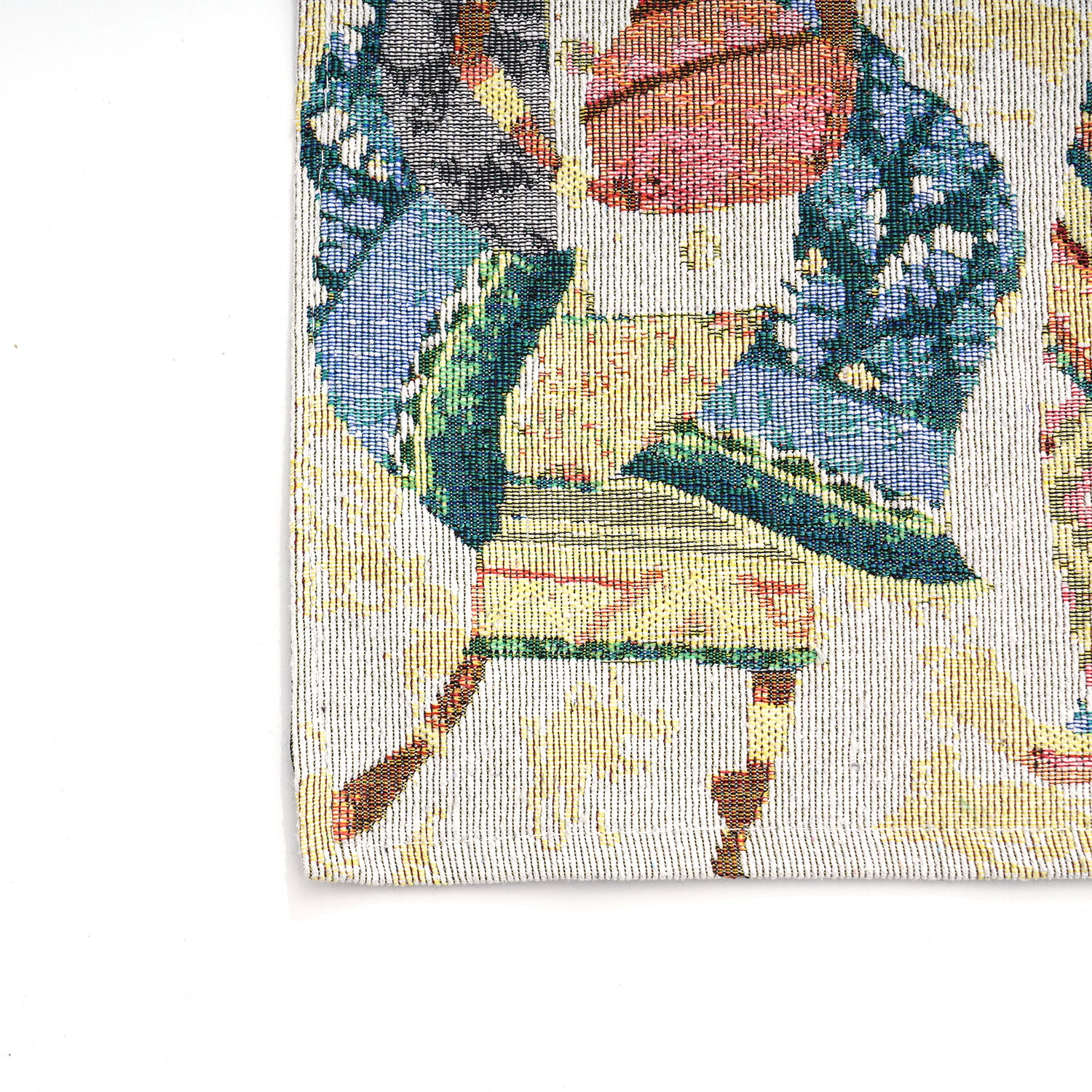 5er Set: Jacquard gewebter Tischläufer und 4 Tischsets, volkstümliches Design