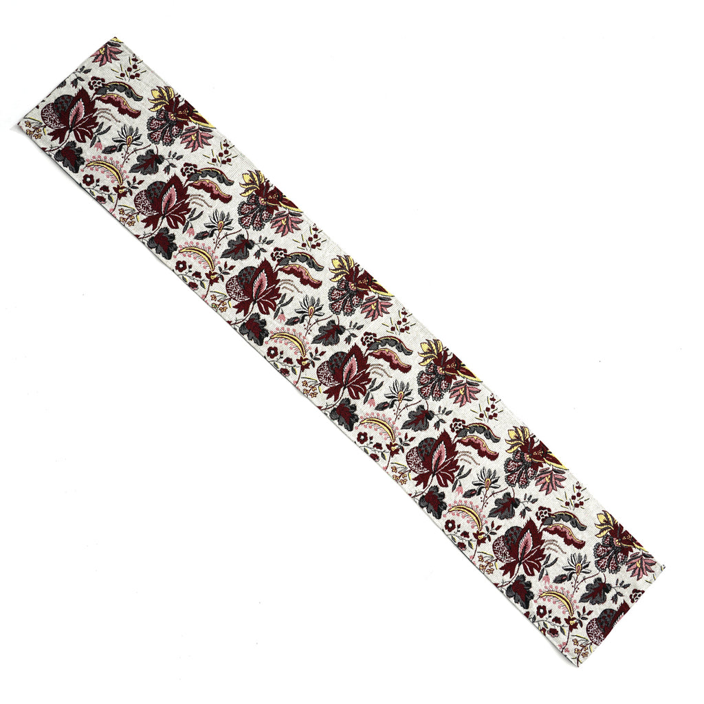5er Set: Jacquard gewebter Tischläufer und 4 Tischsets, Blumen