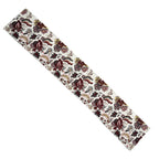 5er Set: Jacquard gewebter Tischläufer und 4 Tischsets, Blumen