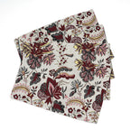 5er Set: Jacquard gewebter Tischläufer und 4 Tischsets, Blumen