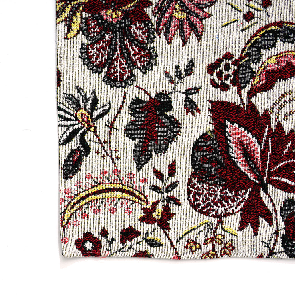 5er Set: Jacquard gewebter Tischläufer und 4 Tischsets, Blumen