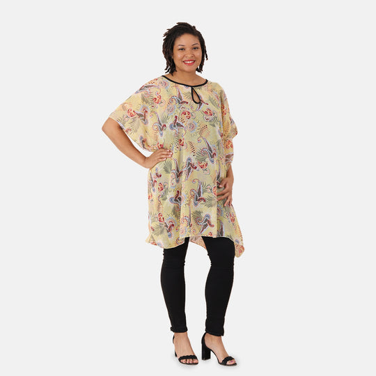 Chiffon Top, Paisleymuster, Einheitsgröße, braun