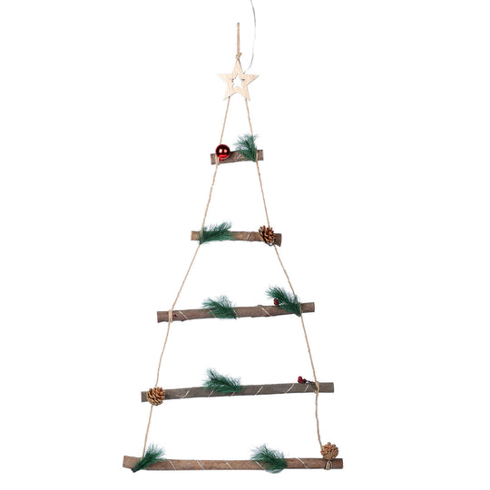 Hängender, moderner Weihnachtsbaum mit 25 warmen LEDs, 3xAA Batterie (nicht inkl.), Größe 43,5x87 cm