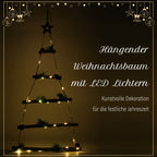 Hängender, moderner Weihnachtsbaum mit 25 warmen LEDs, 3xAA Batterie (nicht inkl.), Größe 43,5x87 cm