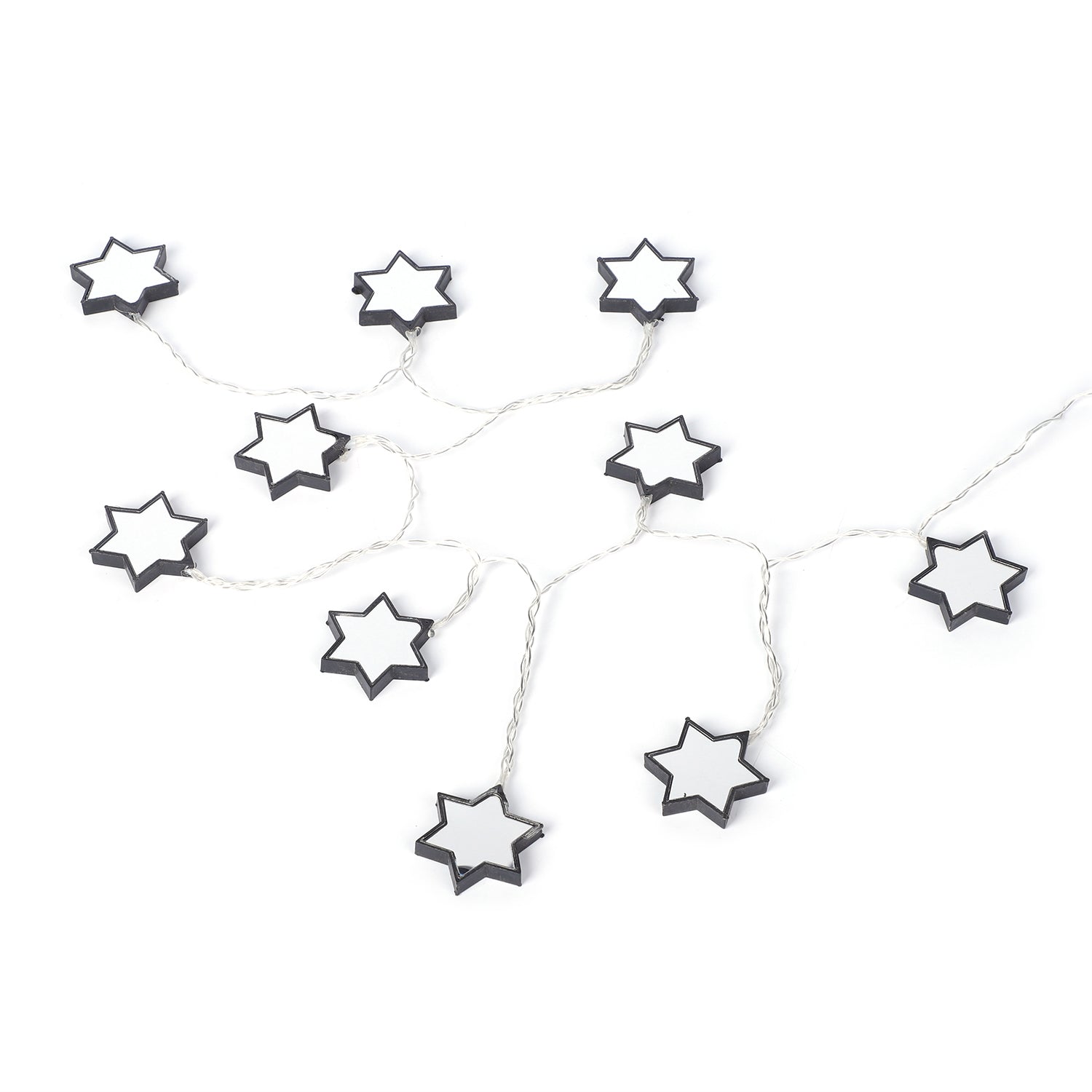 Lichterkette Lichtgirlande Sterne mit 10 warmweißen LEDs Beleuchtung, 3xAA Batterie (nicht inkl.), Größe 135+30 cm