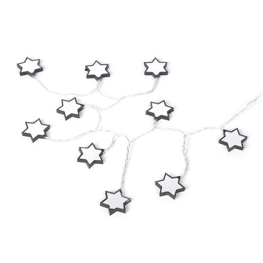 Lichterkette Lichtgirlande Sterne mit 10 warmweißen LEDs Beleuchtung, 3xAA Batterie (nicht inkl.), Größe 135+30 cm