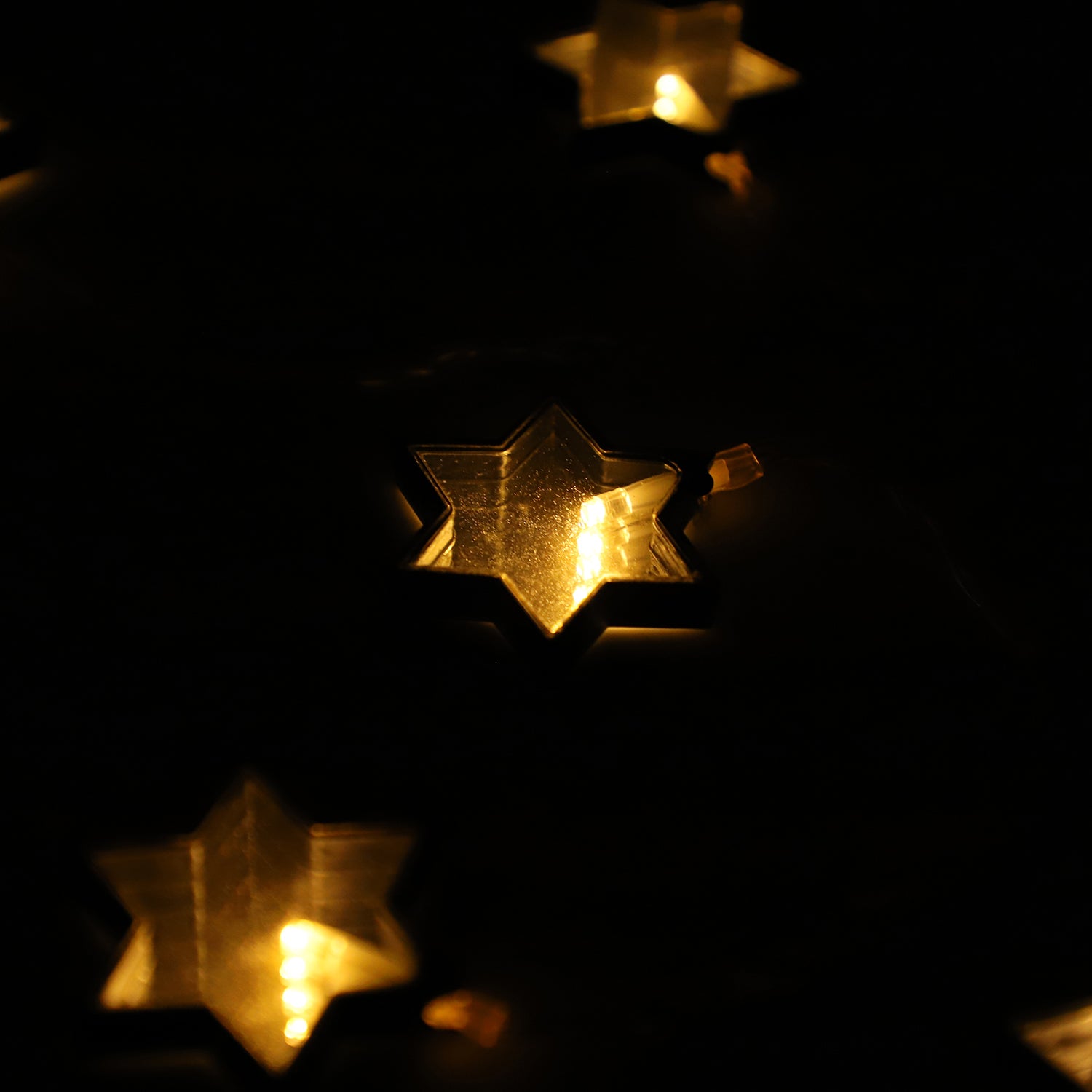 Lichterkette Lichtgirlande Sterne mit 10 warmweißen LEDs Beleuchtung, 3xAA Batterie (nicht inkl.), Größe 135+30 cm