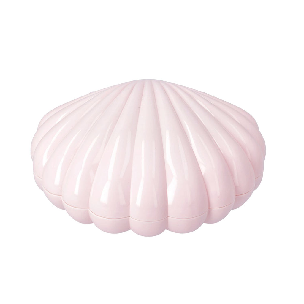 Muschel-Drehorgel mit LED-Licht und tanzender Ballerina, Spiegel, Hellrosa