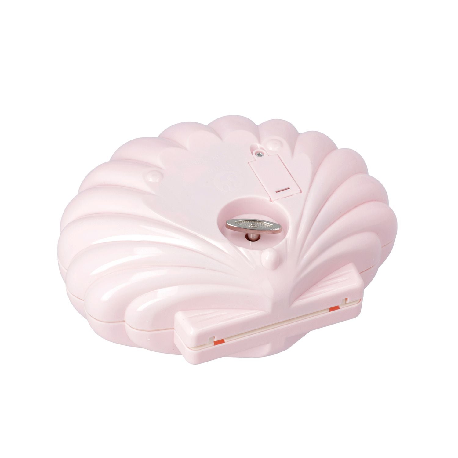 Muschel-Drehorgel mit LED-Licht und tanzender Ballerina, Spiegel, Hellrosa