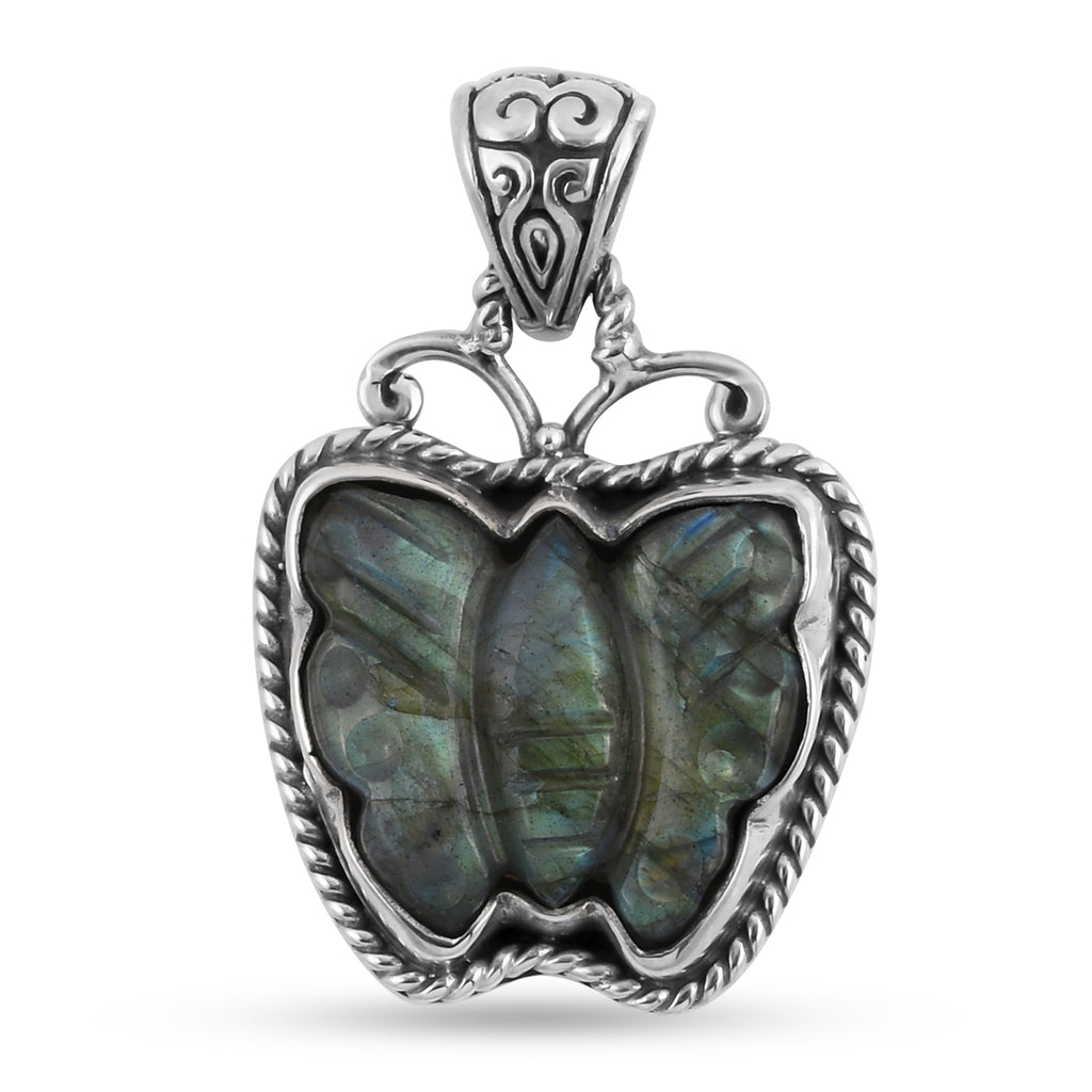 Royal Bali Kollektion - Labradorit Anhänger, 925 Silber ca. 15.56 ct