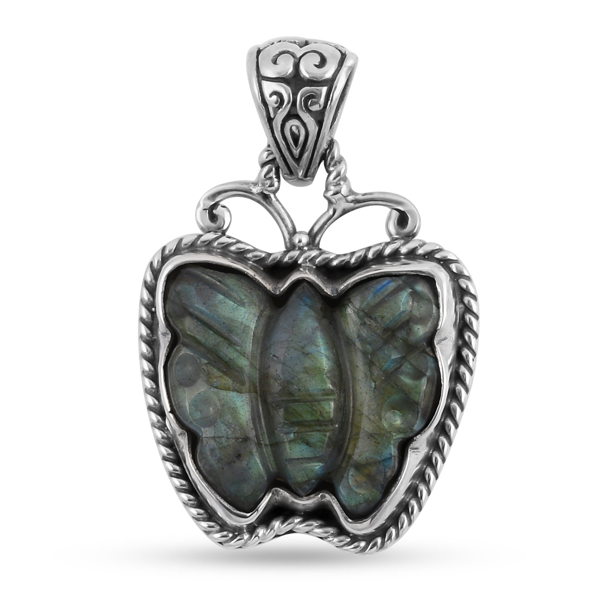 Royal Bali Kollektion - Labradorit Anhänger, 925 Silber ca. 15.56 ct