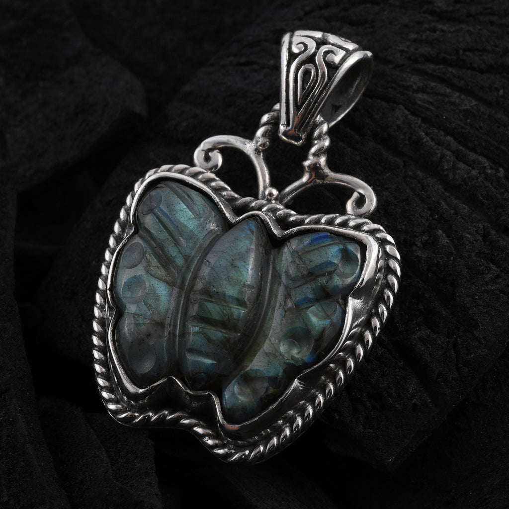 Royal Bali Kollektion - Labradorit Anhänger, 925 Silber ca. 15.56 ct