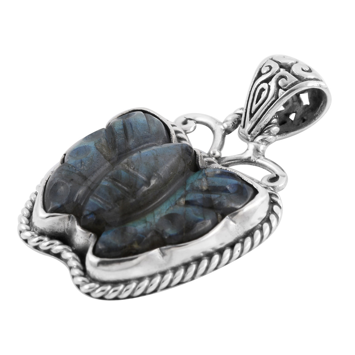Royal Bali Kollektion - Labradorit Anhänger, 925 Silber ca. 15.56 ct