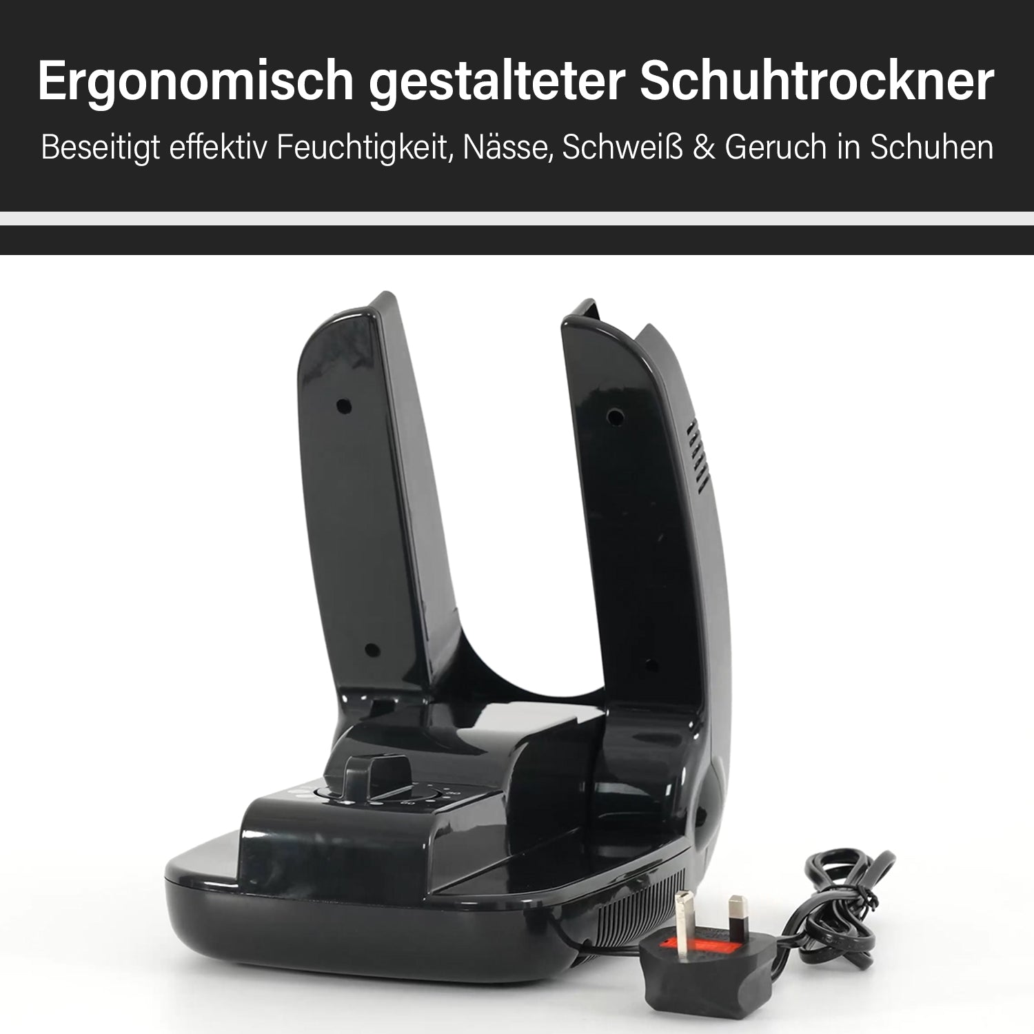 Schuhtrockner, Größe 28x18x9 cm, Schwarz