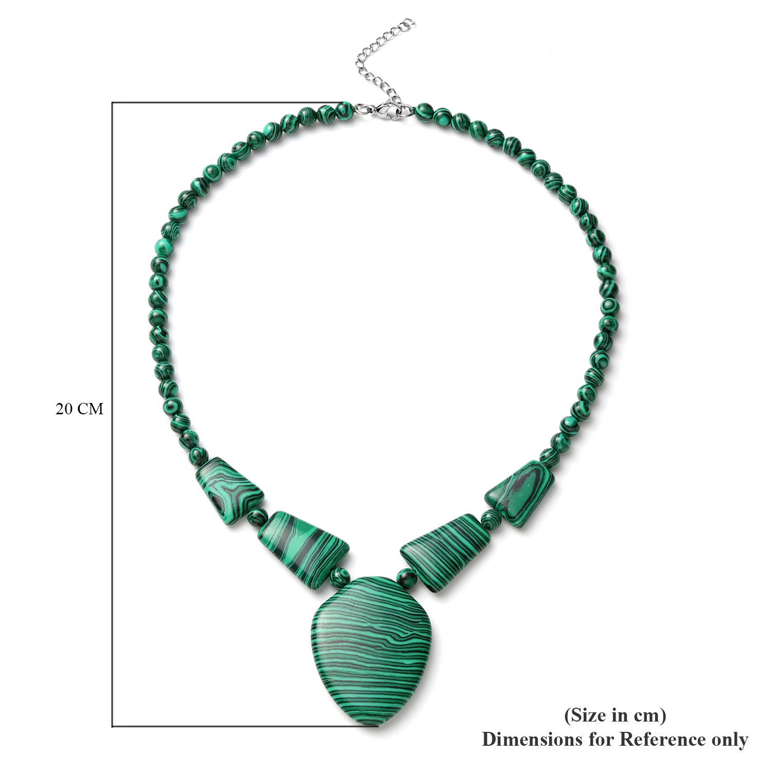 Mischen Erstellt Malachit Halskette ca. 45 cm Reiner Edelstahl ca. 210,50 ct.