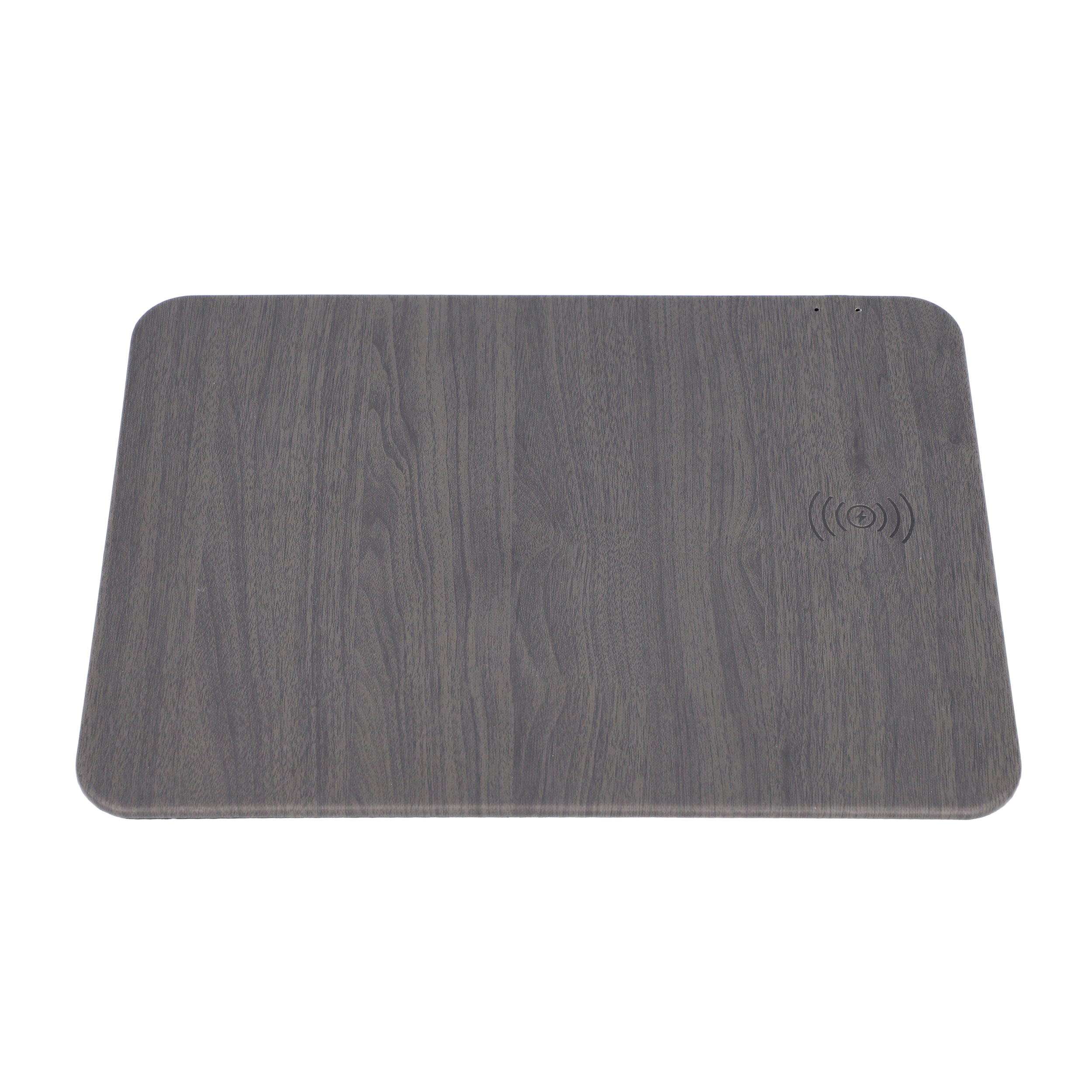 Kabelloses Ladegerät Mauspad, PU Holzmaserung, 30x22 cm, USB-Kabel 100 cm, Schwarz