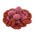 Handgefertigte Brosche mit Häkelarbeit Blumen Design, Orange