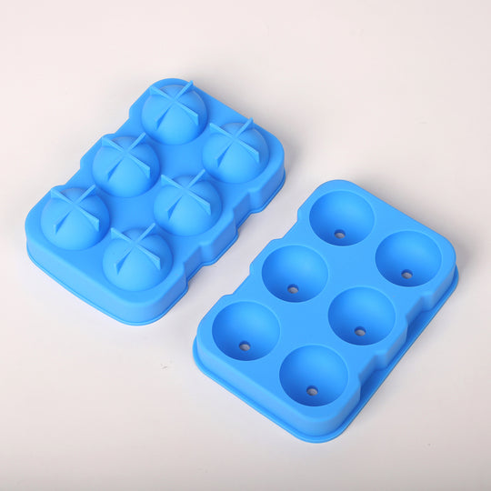 2er-Set Eiswürfelbehälter mit Deckel, Größe 12x17,5x5 cm, Blau und Rot