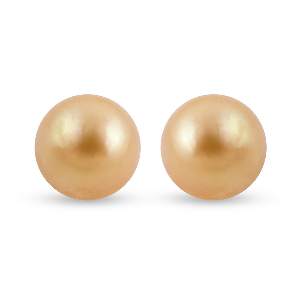 Iliana - Goldene Südseeperlen-Ohrringe, (11-12mm), 750 Gold