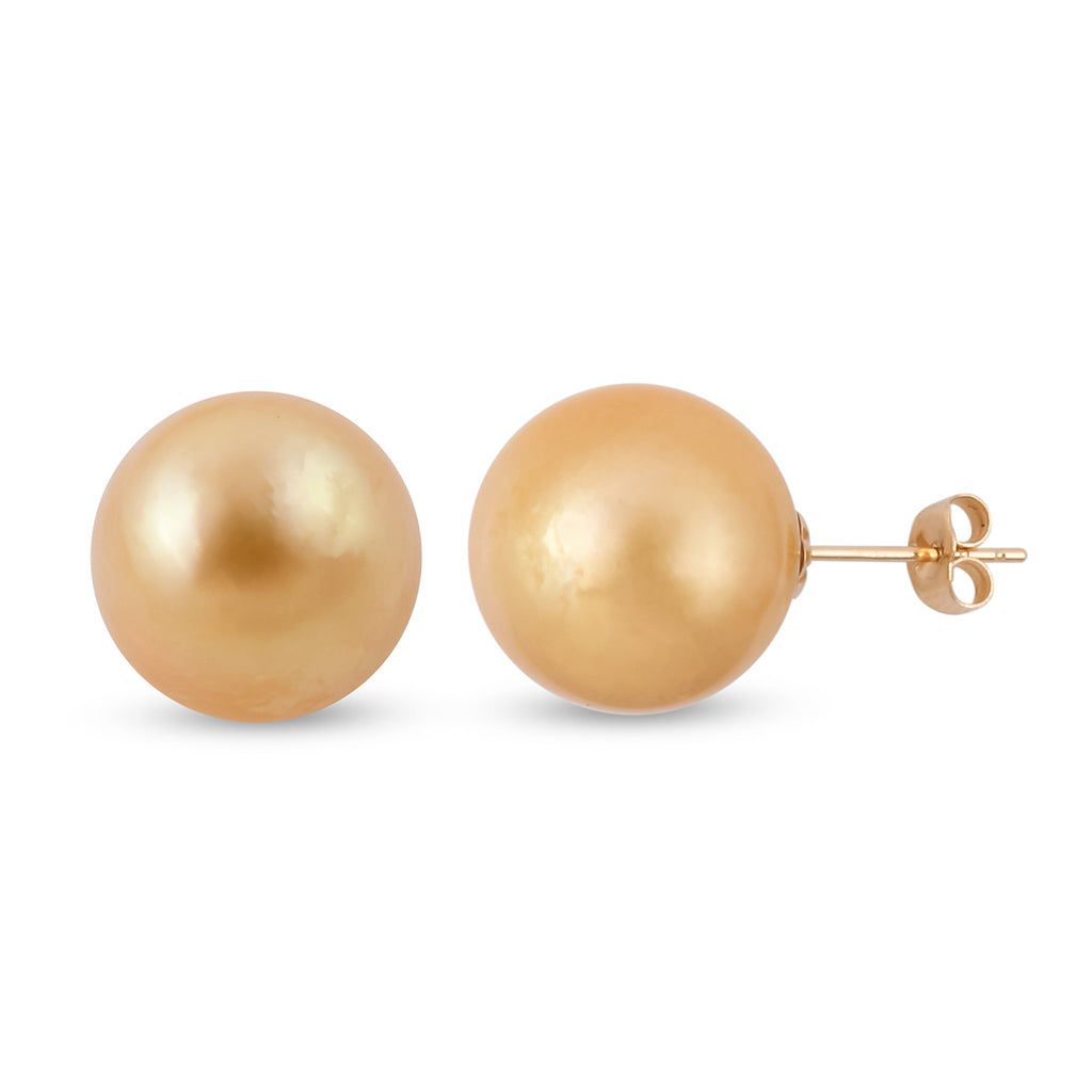 Iliana - Goldene Südseeperlen-Ohrringe, (11-12mm), 750 Gold