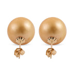 Iliana - Goldene Südseeperlen-Ohrringe, (11-12mm), 750 Gold
