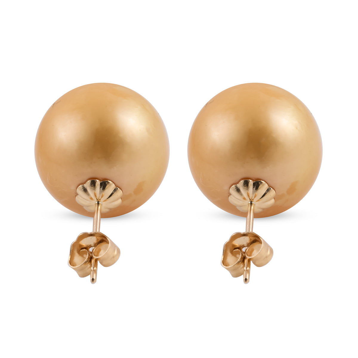 Iliana - Goldene Südseeperlen-Ohrringe, (11-12mm), 750 Gold