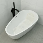 Rutschfeste Ganzkörper-Badewannen-Matte mit Kissen, Größe 119x53 cm, Weiß