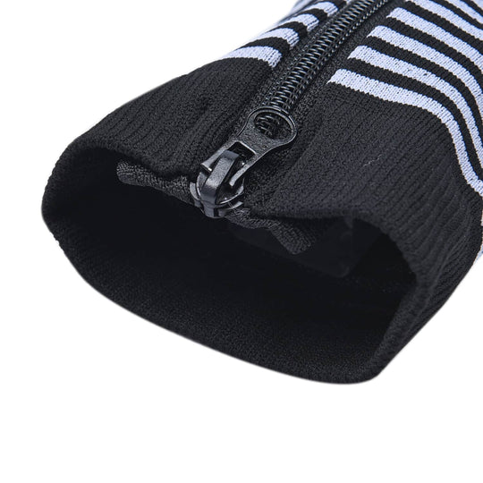 2er-Set Reißverschluss-Socken aus Spandex und Nylon, 38cm Länge, L/XL, Schwarz-Weiß