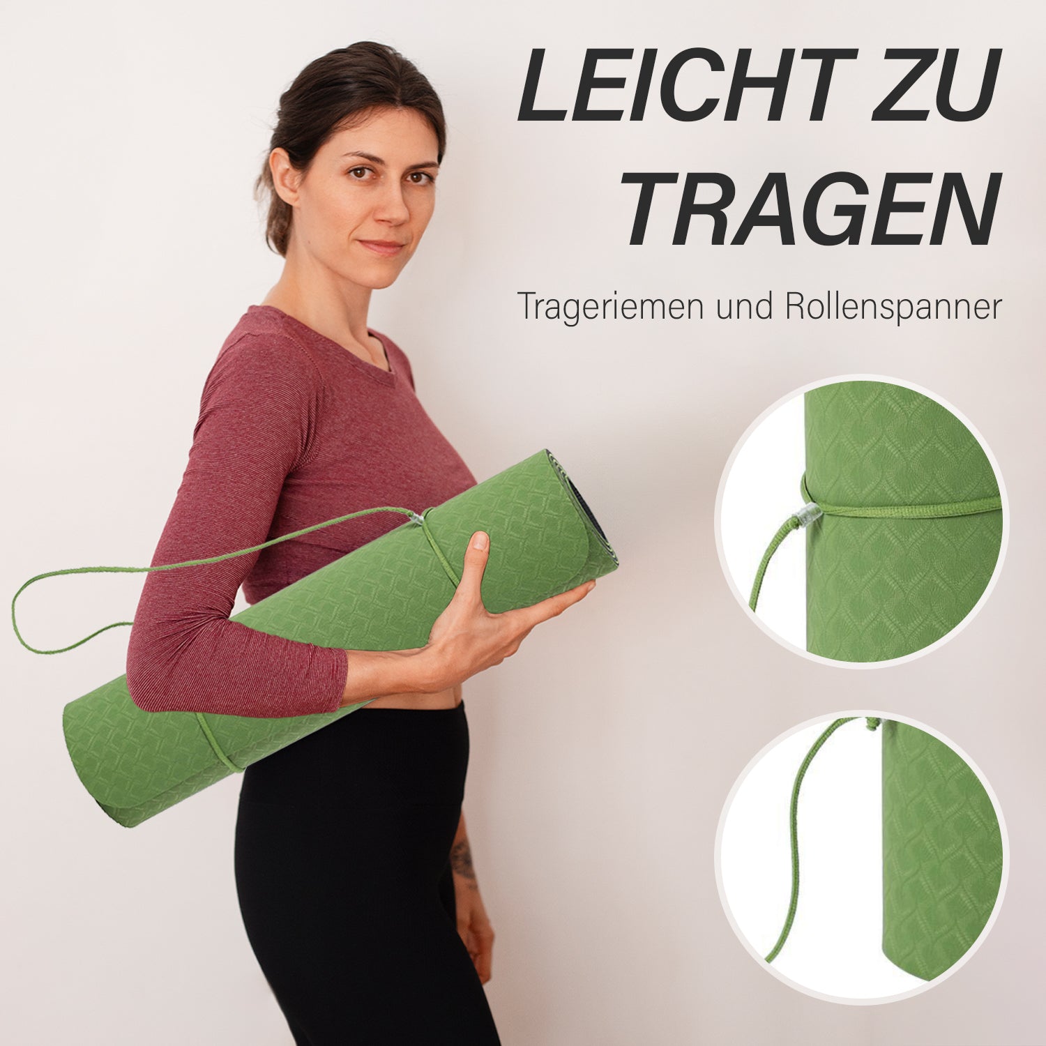 Yoga Block aus Eva-Schaum, 183x61 cm, Grün-Braun