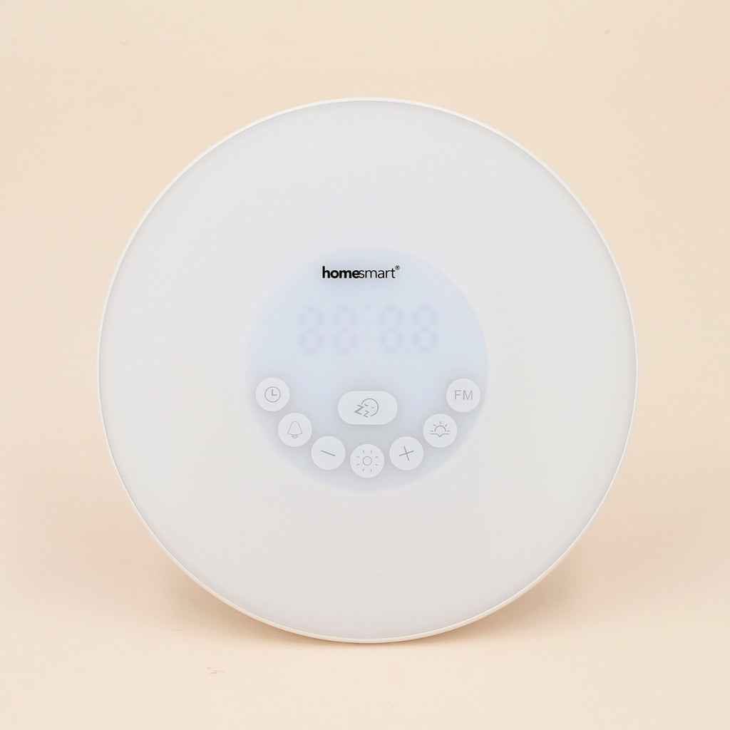 Wecker mit Wecklicht, Lautsprecher, Signalfunktion und Lichttherapie-Lampe, Weiß
