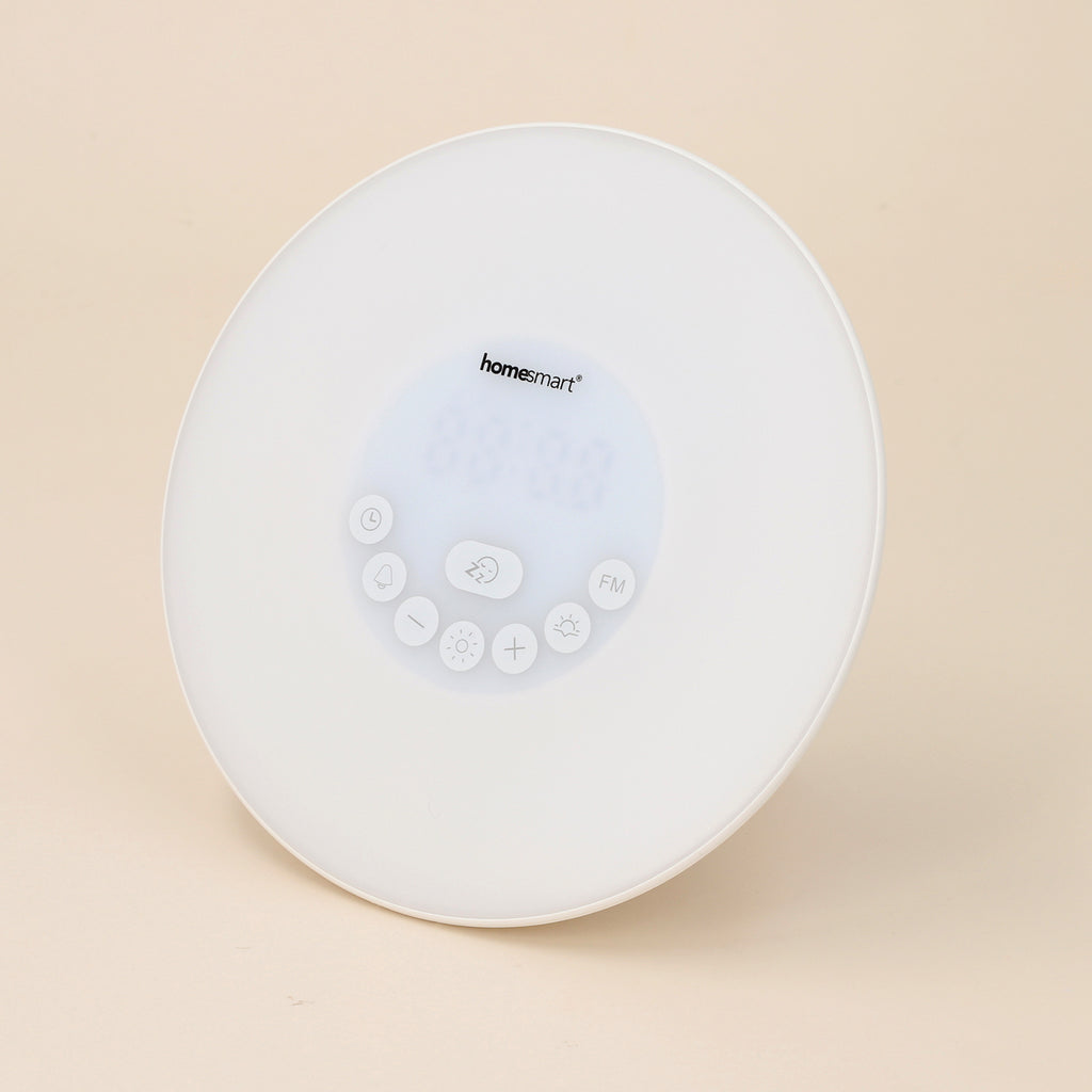 Wecker mit Wecklicht, Lautsprecher, Signalfunktion und Lichttherapie-Lampe, Weiß