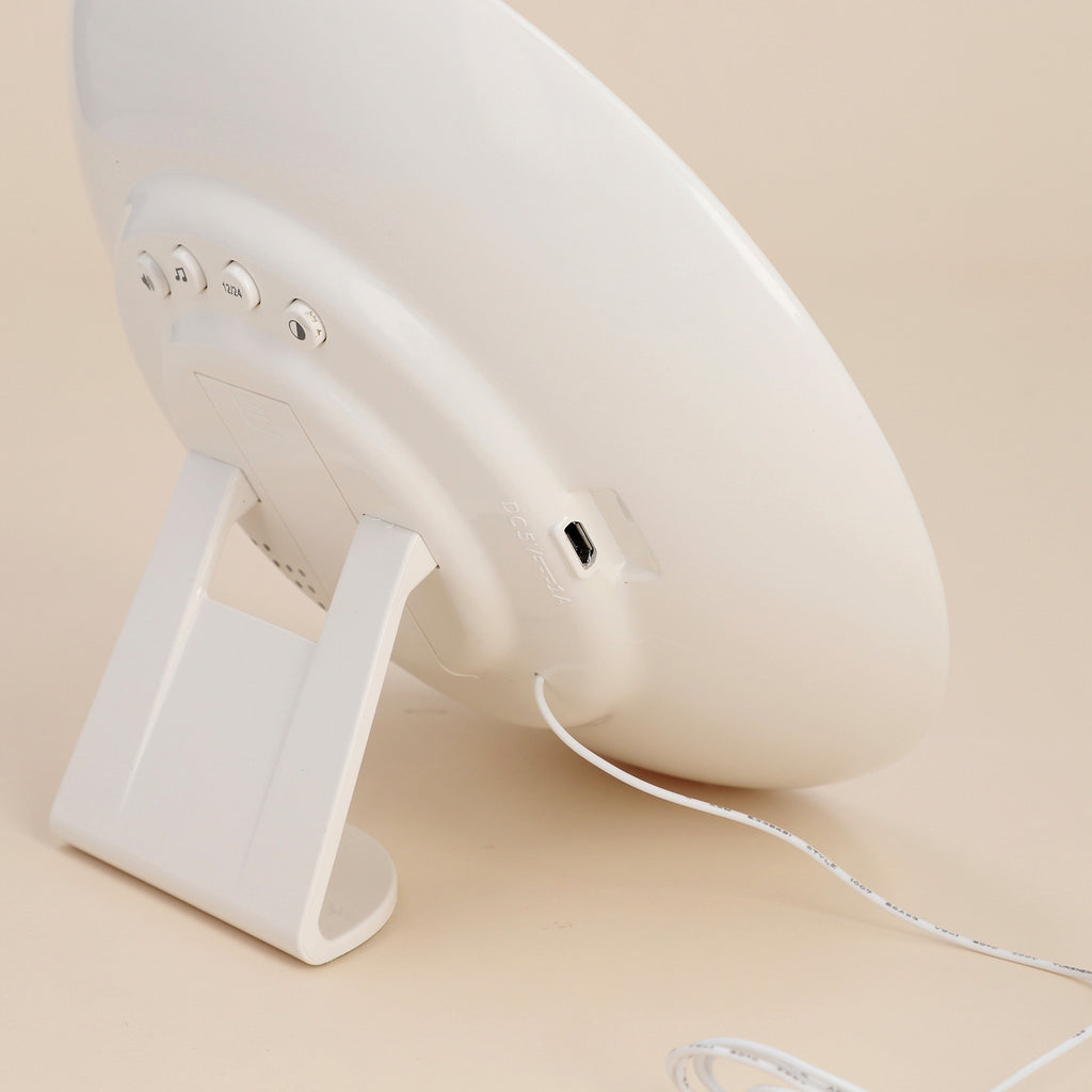 Wecker mit Wecklicht, Lautsprecher, Signalfunktion und Lichttherapie-Lampe, Weiß
