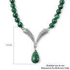 Erstellt Malachit, Weißer Österreichischer Kristall Halskette ca. 50 cm  ca. 29,00 ct