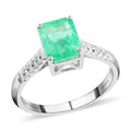 Rhapsody AAAA Kolumbianischer Smaragd, Weißer Diamant Ring 950 Platin (Größe 17.00) ca. 3.00 ct