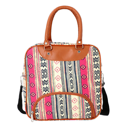 Boho Stil Handtasche, Größe 30x30x12 cm, Blau und Mehrfarbig