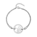 Weißes Keramik Armband, 18 cm, Edelstahl
