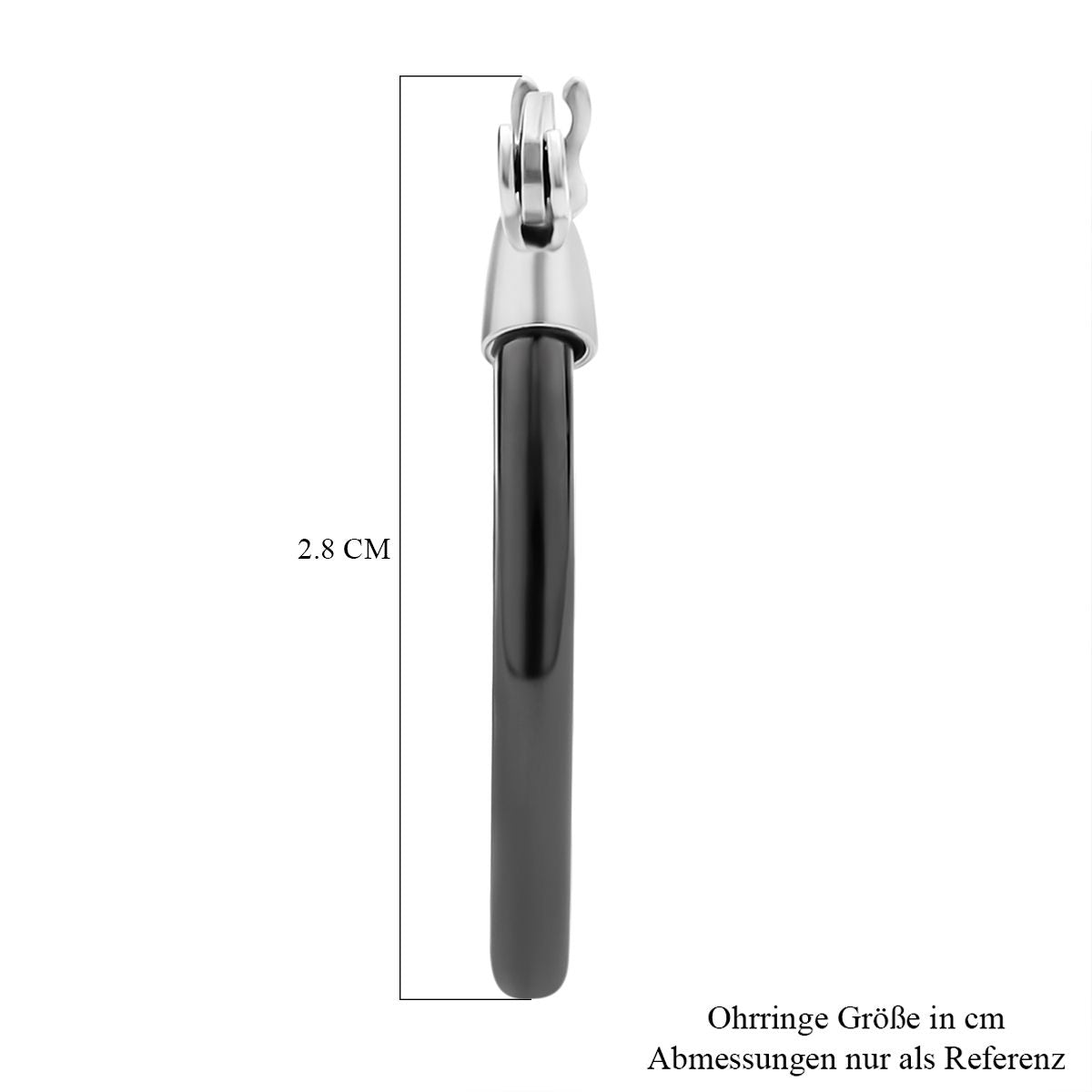 Schwarze Keramik Creolen, 316L Edelstahl