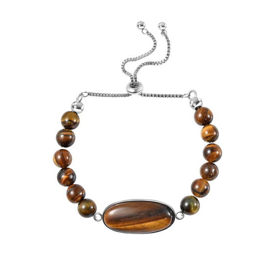 Flexibles Lapislazuli Bolo-Armband, 15-22cm, Edelstahl - 70 ct.