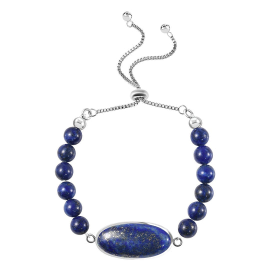 Flexibles gelbes Tigerauge Bolo-Armband, 15-22cm, Edelstahl - 70 ct.