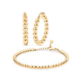 Royal Bali Kollektion- 19cm Armband und Creolen in 375 Gold