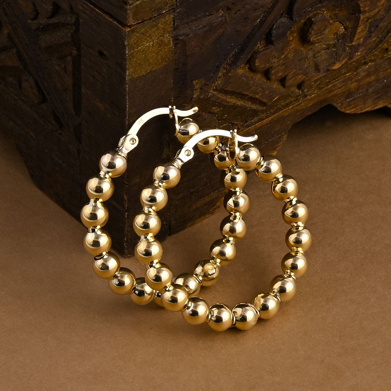 Royal Bali Kollektion- 19cm Armband und Creolen in 375 Gold