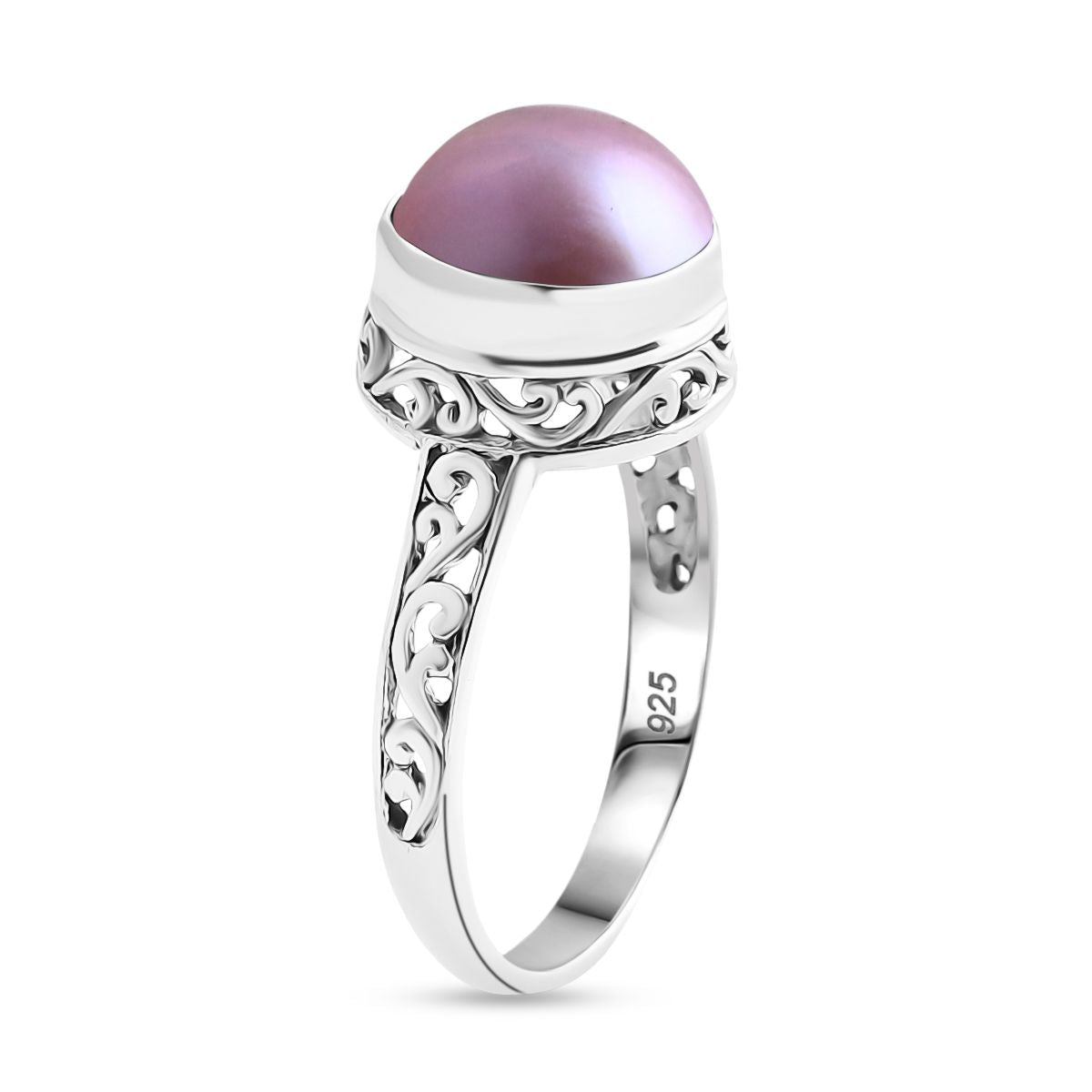 Royal Bali Kollektion- Rosa Mabe Perle Ring und Anhänger