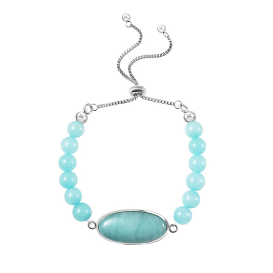 Flexibles gelbes Tigerauge Bolo-Armband, 15-22cm, Edelstahl - 70 ct.