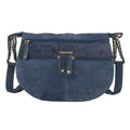Crossbody Tasche aus 100% echtem Leder, Größe 33x3,8x25,4 cm, Dunkelblau