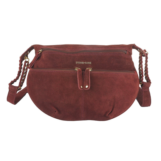 Crossbody Tasche aus 100% echtem Leder, Größe 33x3,8x25,4 cm, Hellbraun